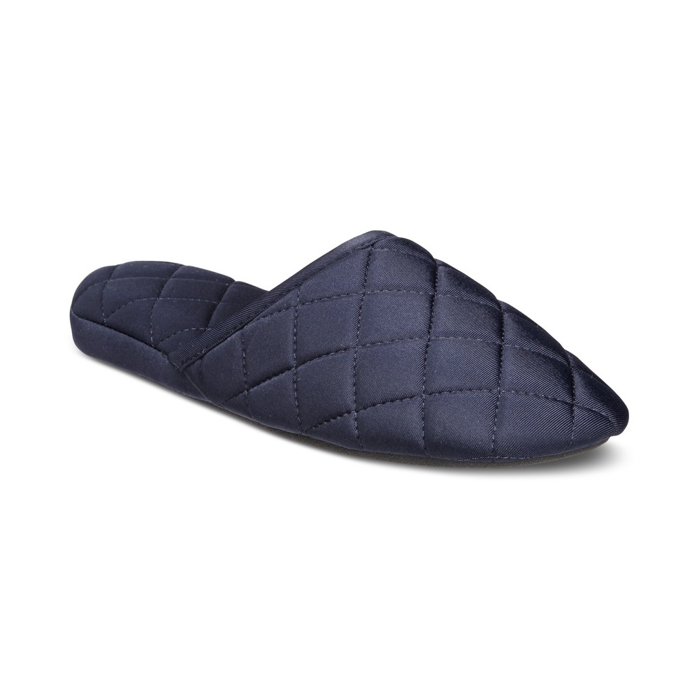 Charter Club Women's Quilted Slippers - Indigo‎ Sea - Size S 5-6